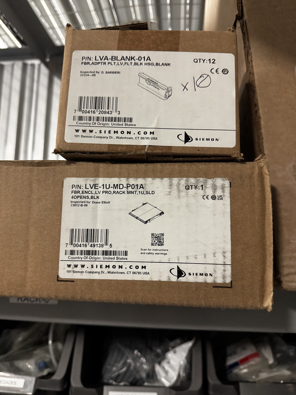 Lot of 12 Siemon LVA-BLANK-01A LightVerse Fiber Adapter Plate Blanks New