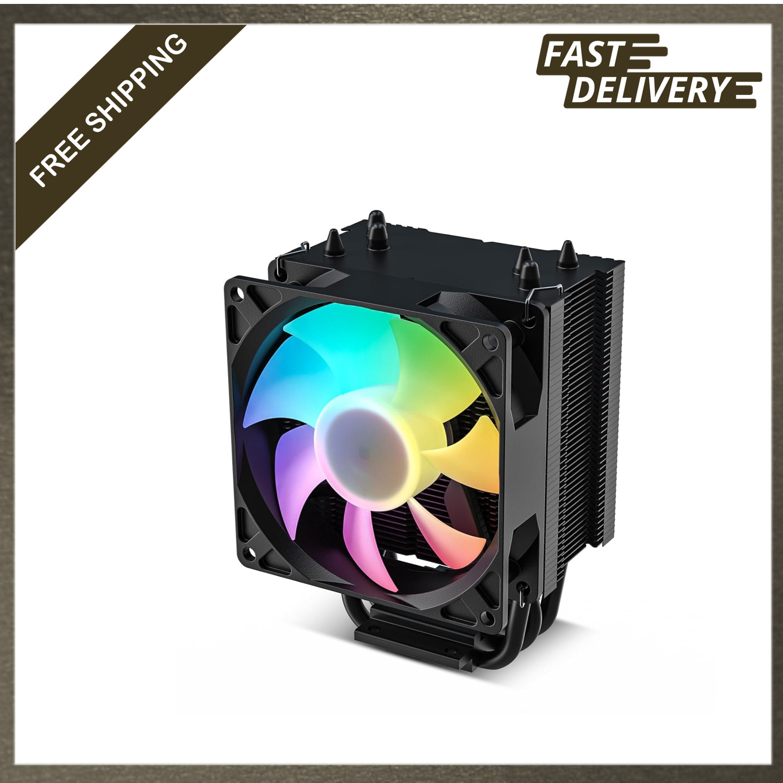 Computer CPU Cooler ARGB Lighting PWM Control Compact 133mm Compatible with AMD