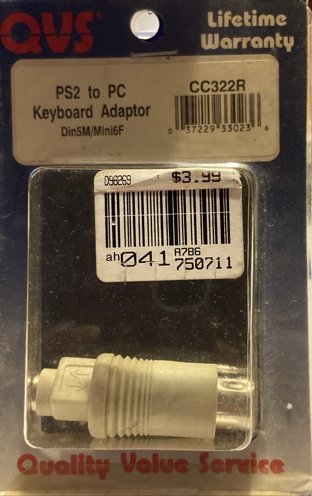QVS PS2 To PC Keyboard Adaptor Din5M/Mini6F