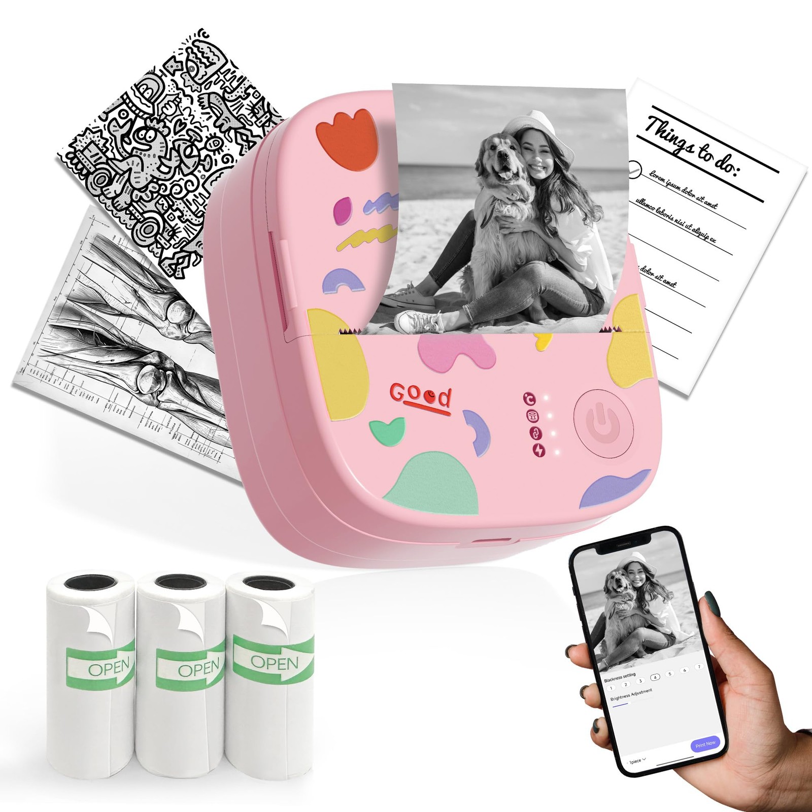 XenGro Mini Sticker Printer, AHM2 Sticker Maker Machine for Kids