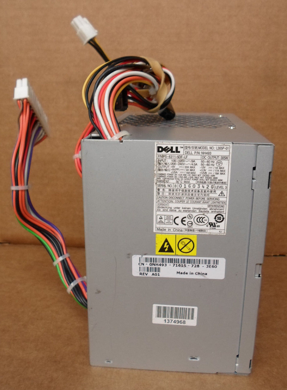 Genuine Dell 305W Power Supply 0NH493 PW114 WU133 XK376 0CY827 0MH495 XK376 