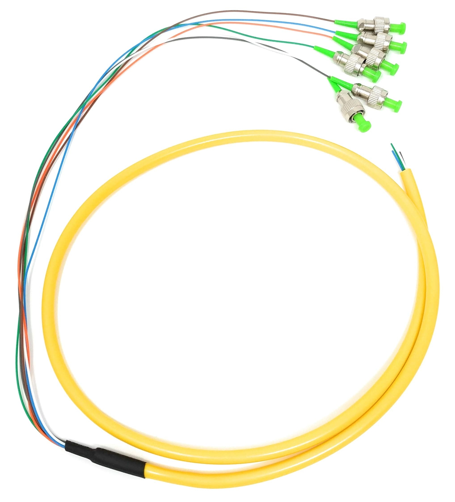 6 Strand Singlemode 9/125 FC APC Fiber Pigtail 1M for Splice Fiber Optic Adapter