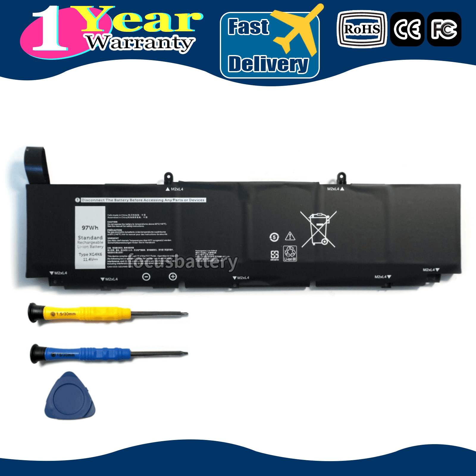OEM XG4K6 Battery for Dell XPS 17 9700 9710 9720 9730 Precision 5750 5760 5770