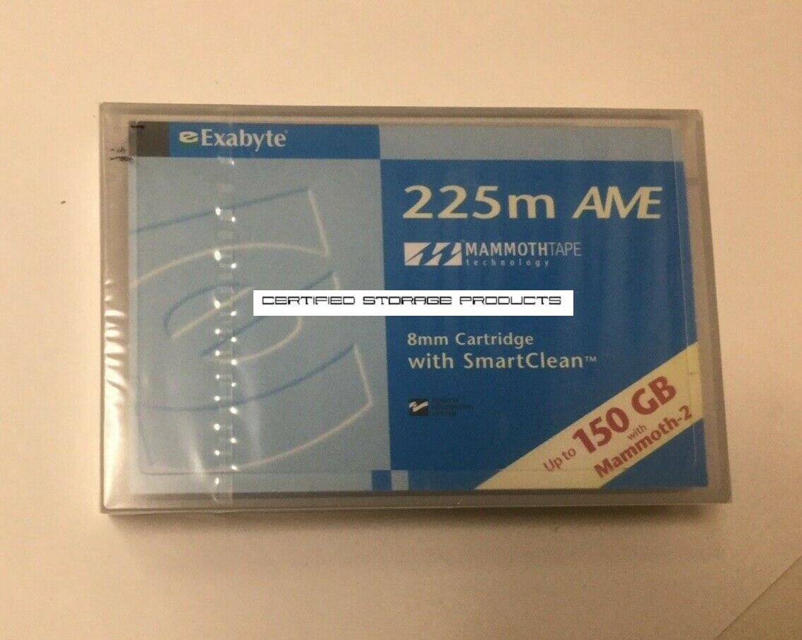 NEW Exabyte MAMMOTH-2 225M 60/150GB AME Data Tape Cartridge w/Smart Clean 00558