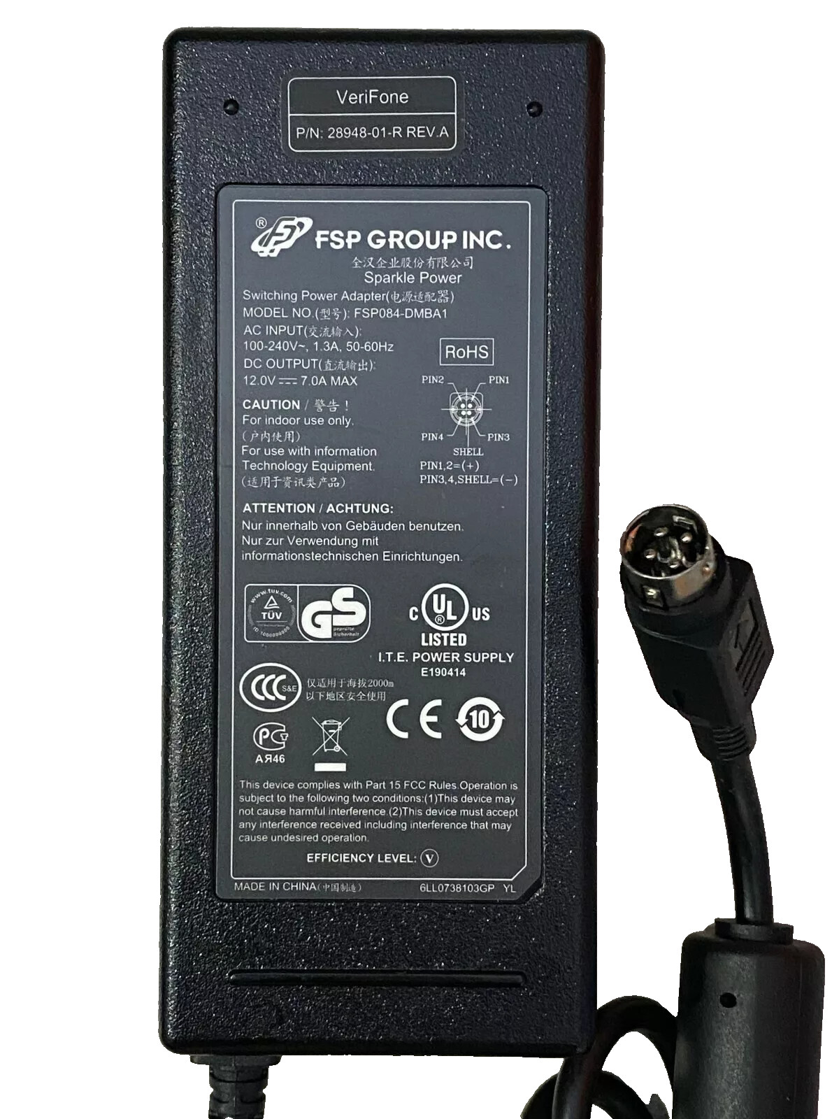 FSP 12V 4-Pin AC DC Adapter For PGB Model: EA10951F-120 EA10951F120 Power Supply