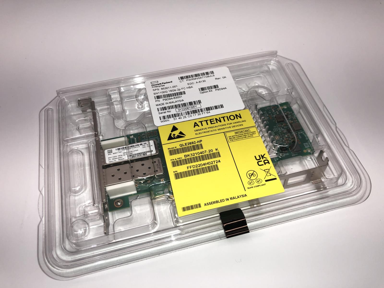 HPE Qlogic QLE2692-HP SN1100Q 16GB 2P FC HBA / 853011-001  - NEW / SEALED