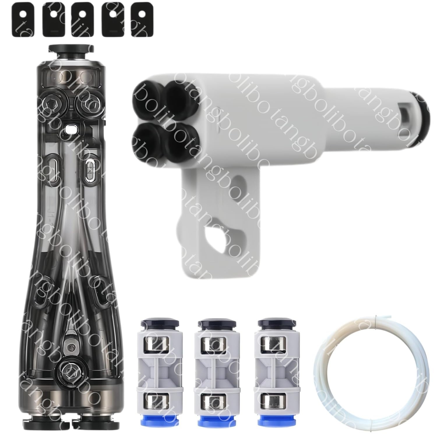 4-in-1 PTFE Adapter w/ Wiper, AMS Hub for P1/X1/A1/H2 + Tube Couplers