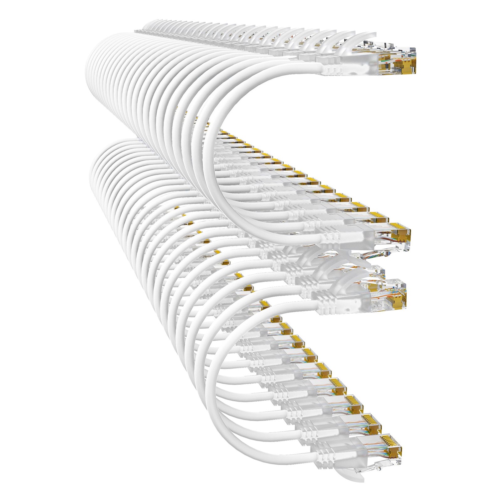 10Gsupxsel Cat6a Patch Cables 1ft (48 Pack) Slim, Cat6 Ethernet Patch Cable Pure