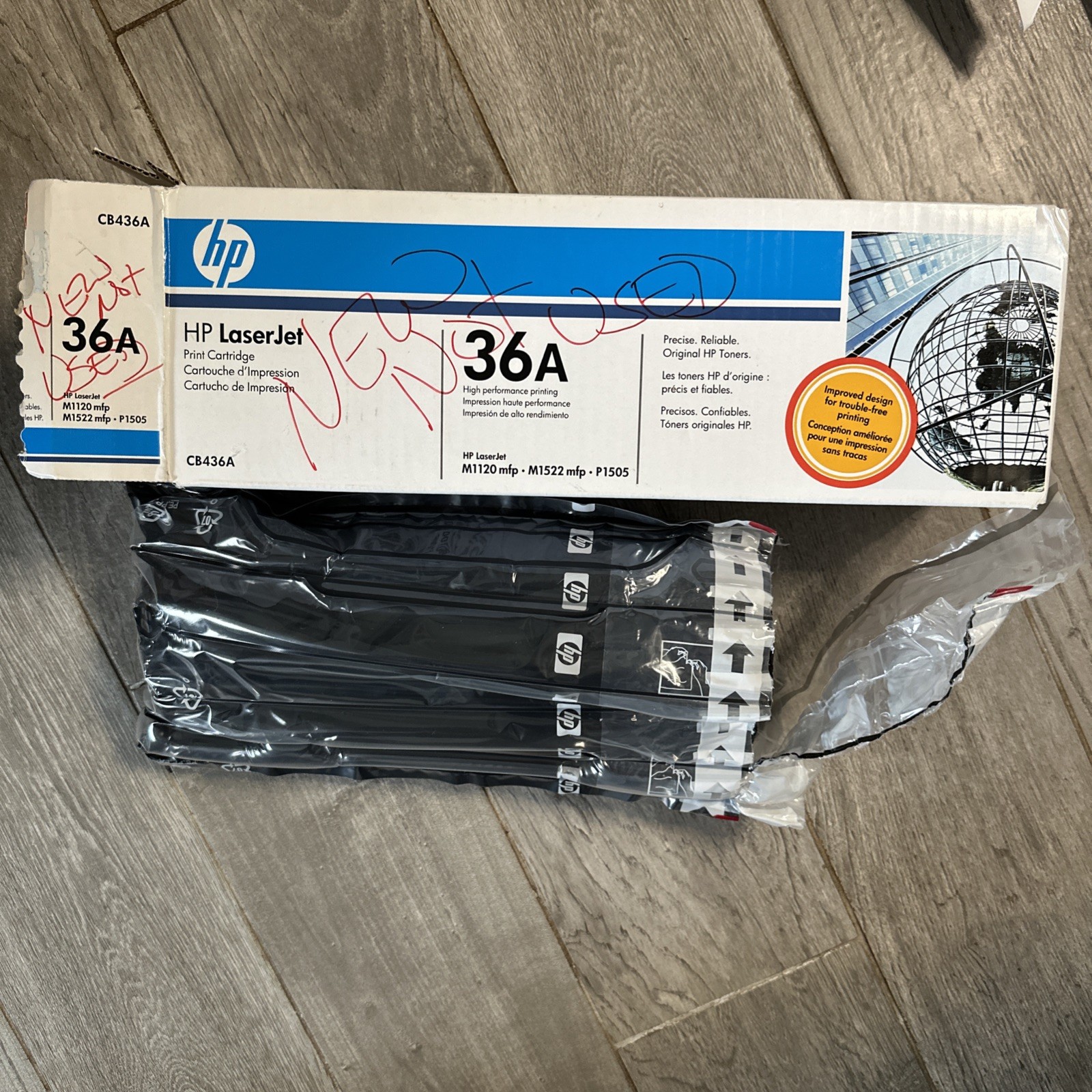 Genuine HP 36A CB436A Black Original LaserJet Toner Cartridge Open Box