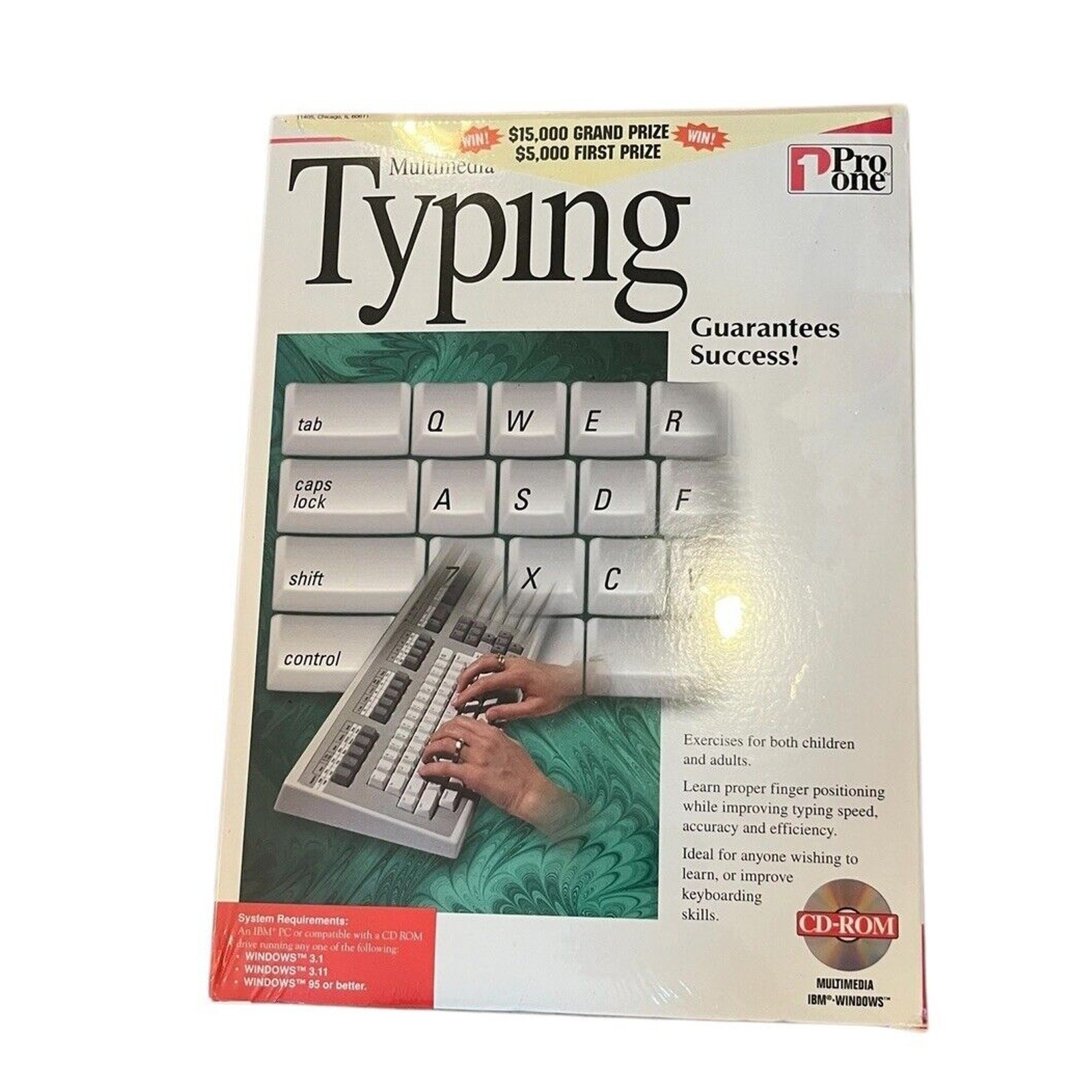 NEW Multimedia Typing (CD-Rom, Pro One Studio) For Windows 3.1, 3.11, 95+ N3