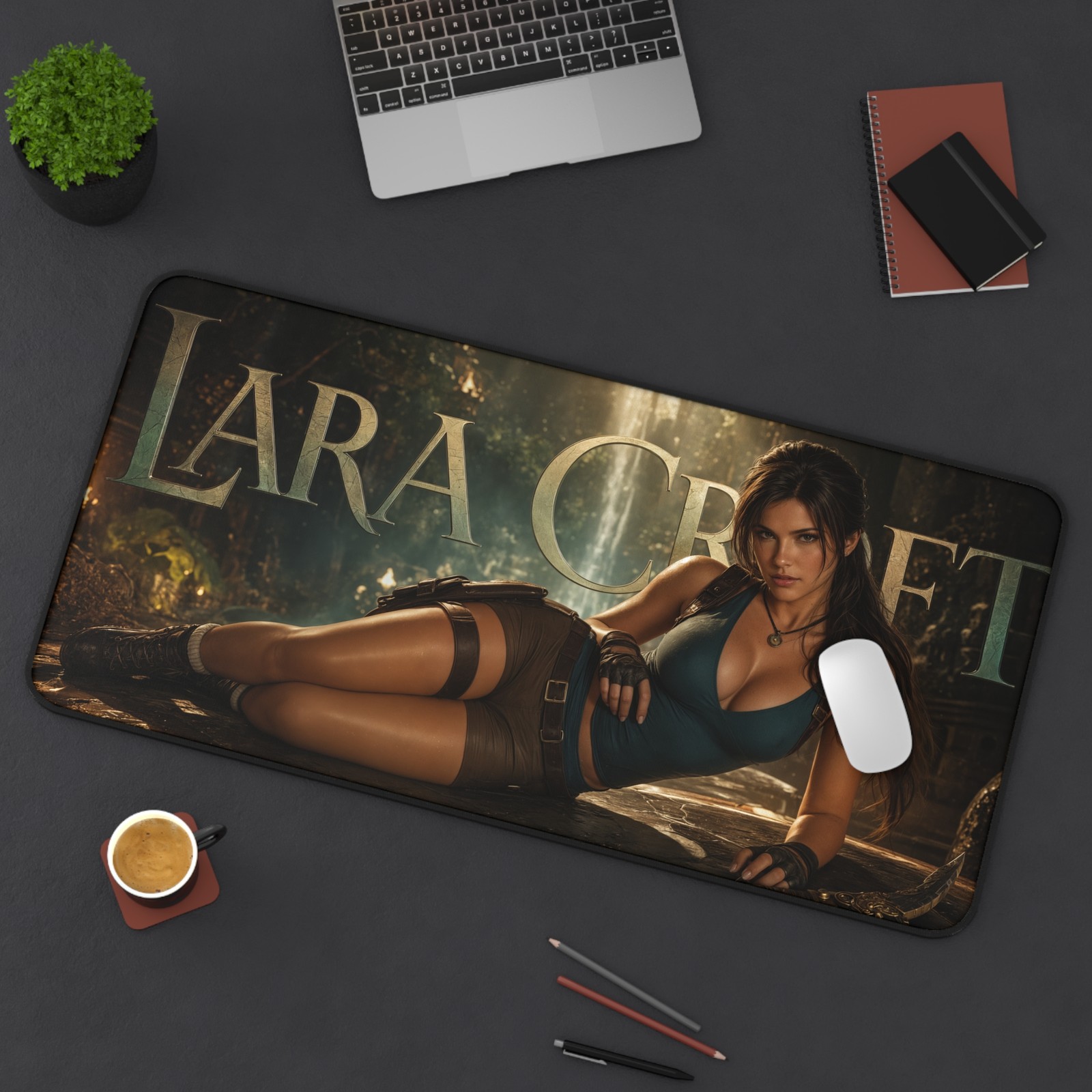 Tomb Raider Lara Croft Mouse Pad, Extended Gaming Desk Mat, XXL Pad