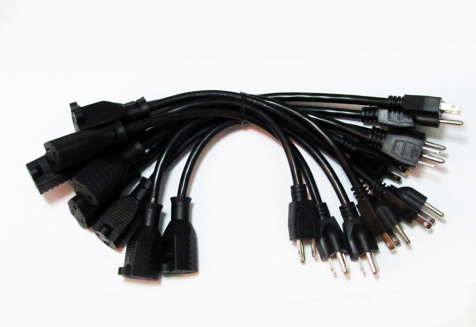 Skallo 10 Pack 1-Foot Upgraded Power Extension Cable Cord Strip Outlet Saver 