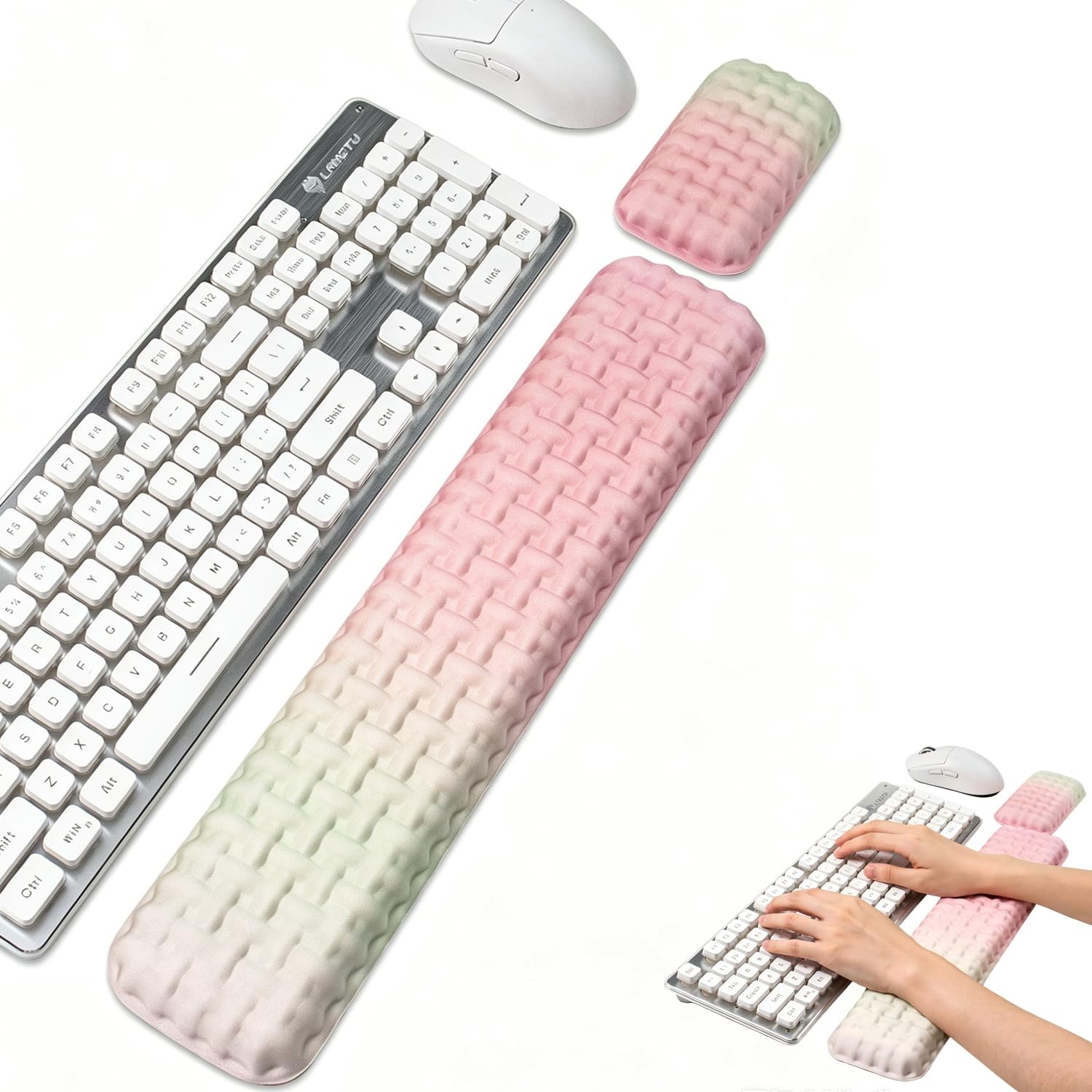 Ergonomic Keyboard and Mouse Wrist Rest Set - Wrist Support for Mouse, Comput...