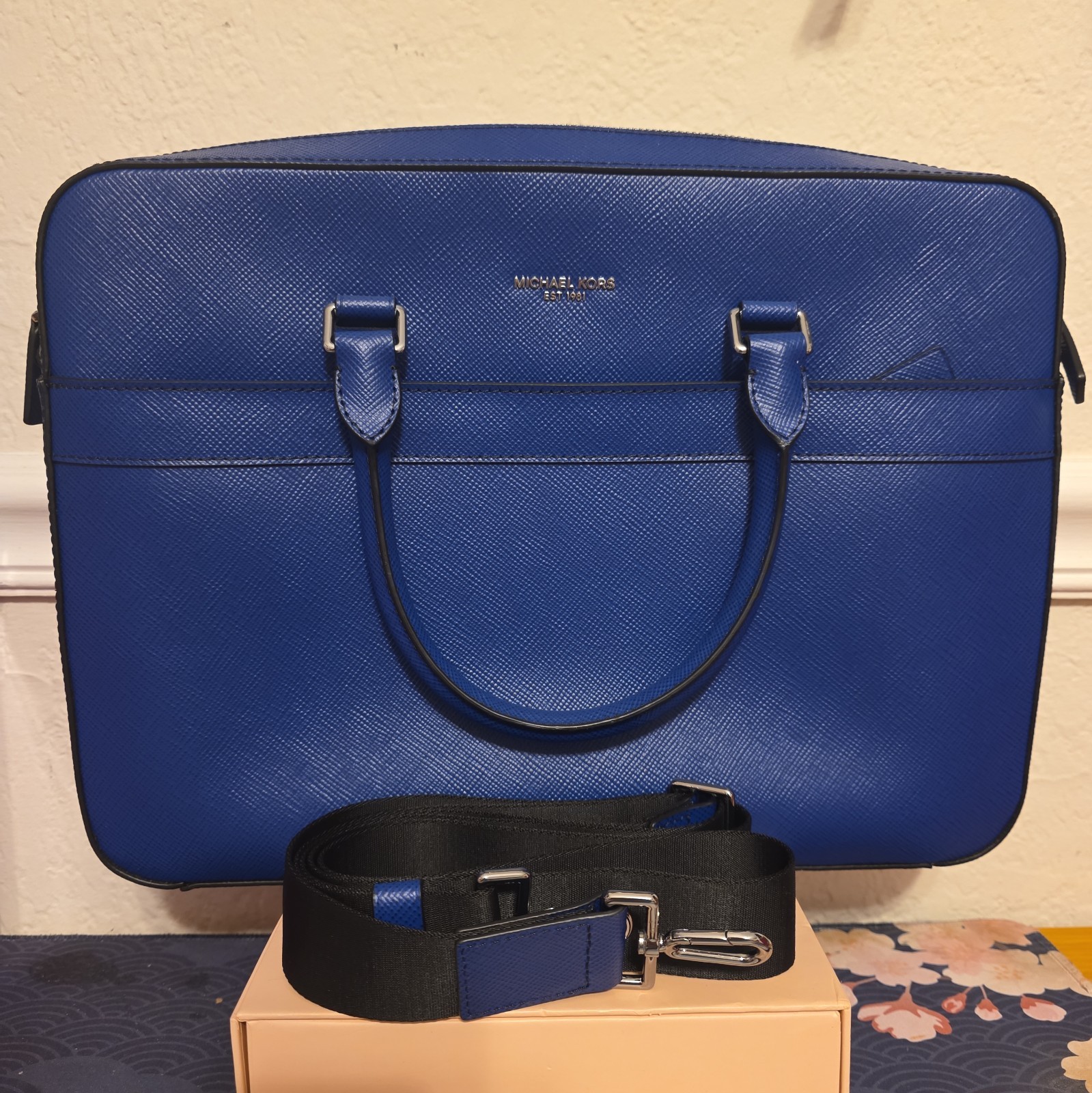 Michael Kors Men’s Royal Blue/ Dark Blue Laptop Bag Satchel