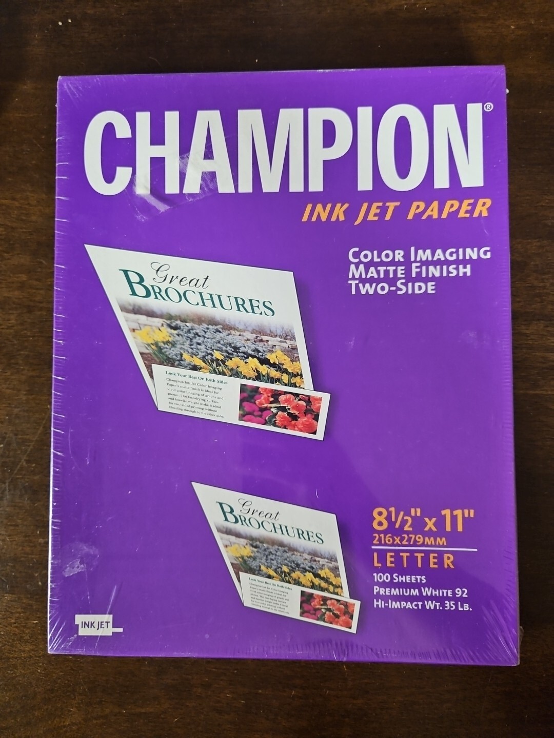 Champion Ink Jet Paper 100 Sheets 8.5x11 Letter Matte Finish 35 lb