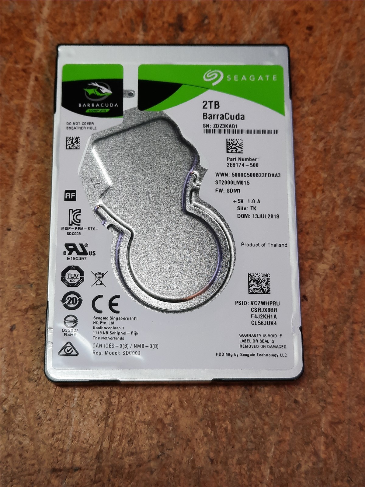 Seagate Barracuda 5400RPM 2TB ST2000LM015 SATA 2.5" Internal Hard Disk Drive