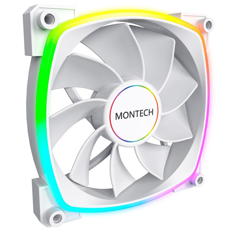 MONTECH RX140 PWM 140x140x25 White 140mm Case Fan 27.9dB 1600rpm 12RX140W