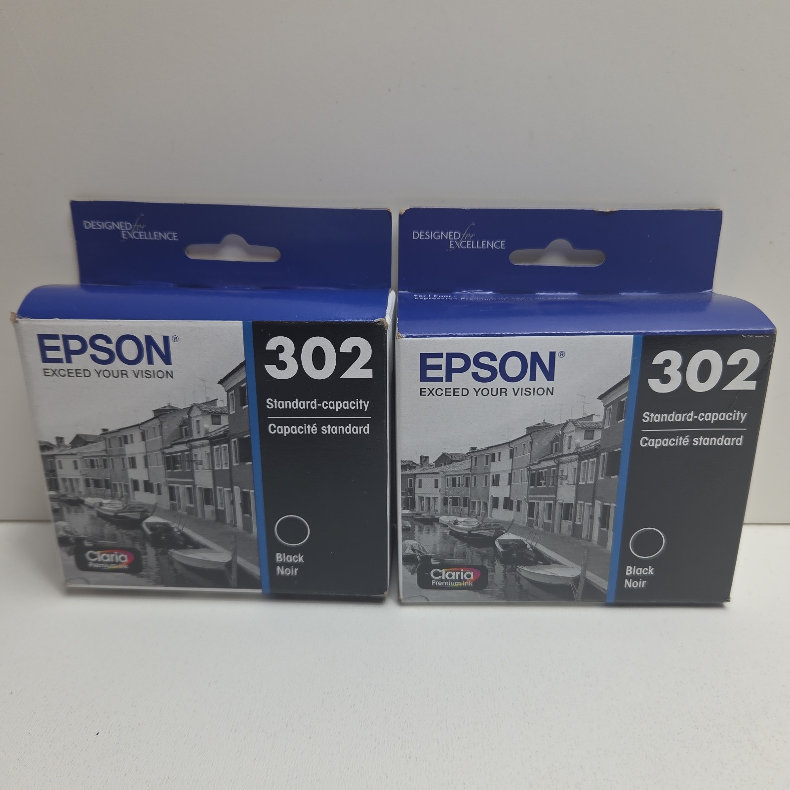 NEW GENUINE - EPSON 302 2-PACK BLACK INK - T302020-S Sealed Ugly Boxes 12/2026