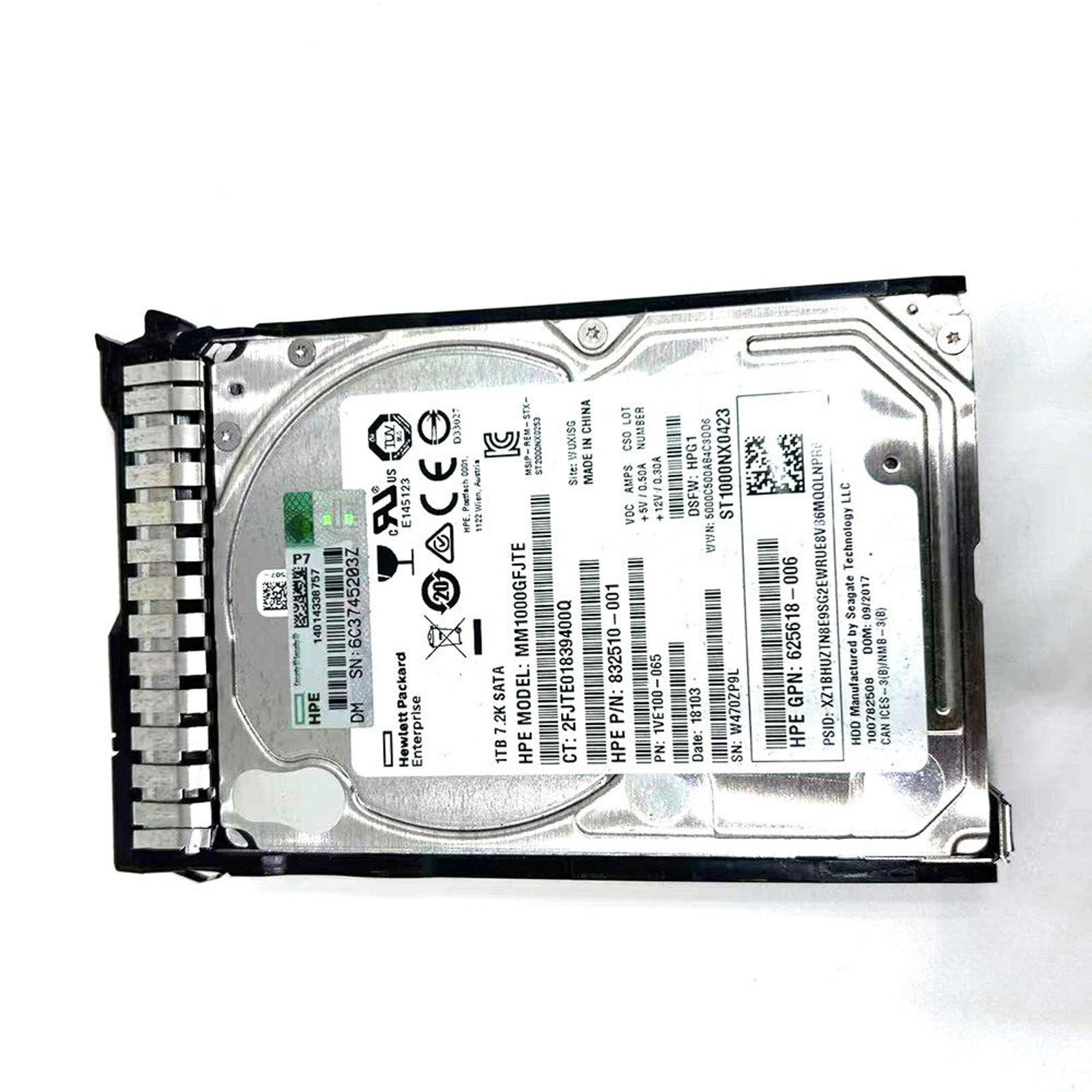 Hard Disk 832510-001 MM1000GFJTE Fits For HP 7.2K SATA DS 1TB 656108 1TB