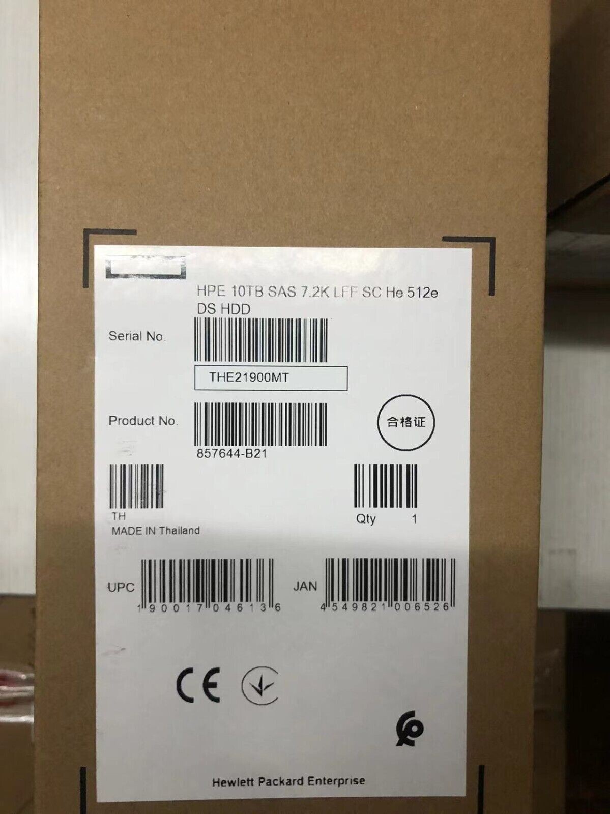 NEW HPE 857644-B21 857965-001 3.5" 10TB SAS 12G 7.2K GEN9 GEN10 HDD Hard Drive
