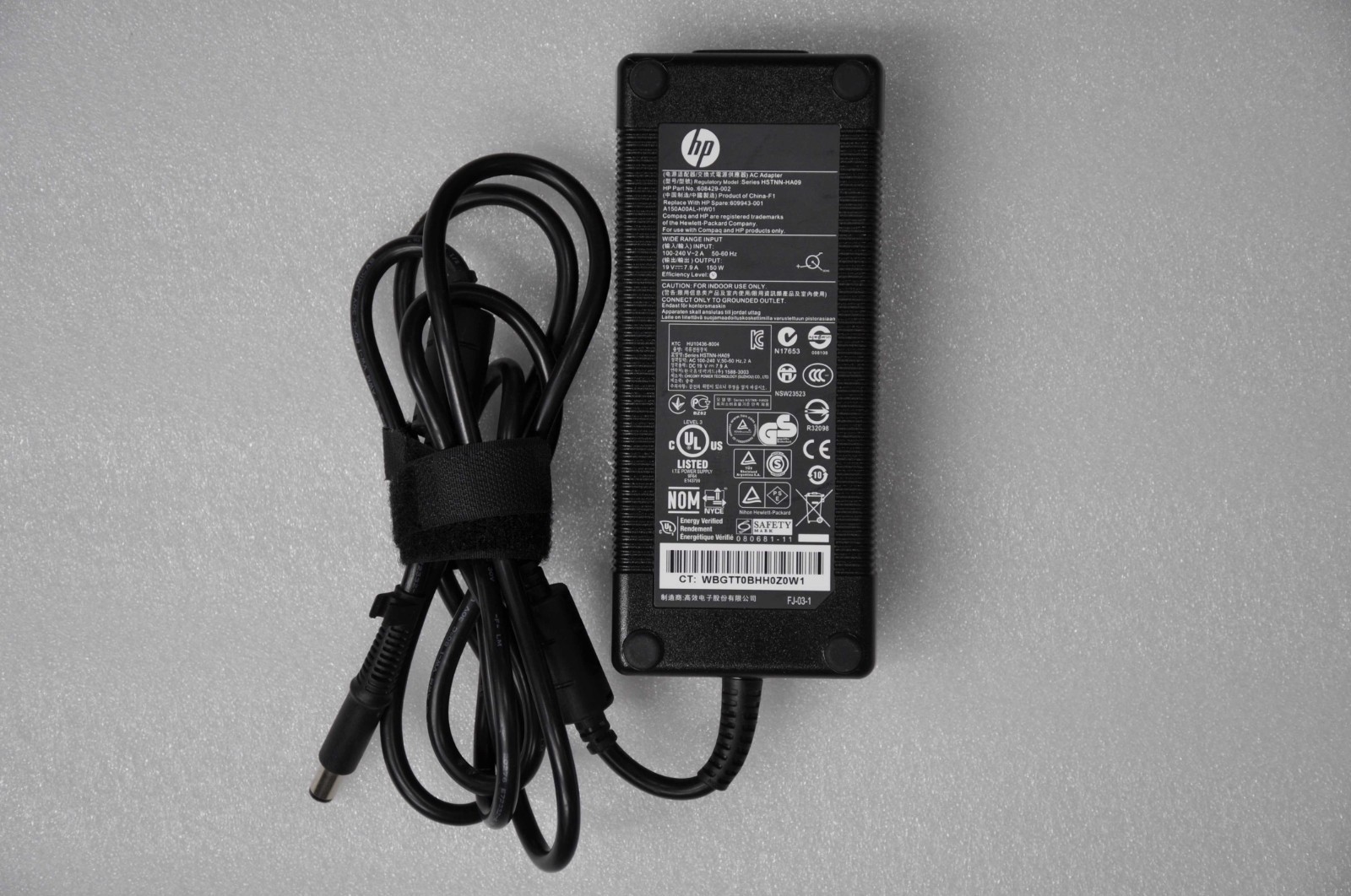HP 150W 19V 7.9A AC Adapter HP HSTNN-HA09 Power Supply used 609943-001