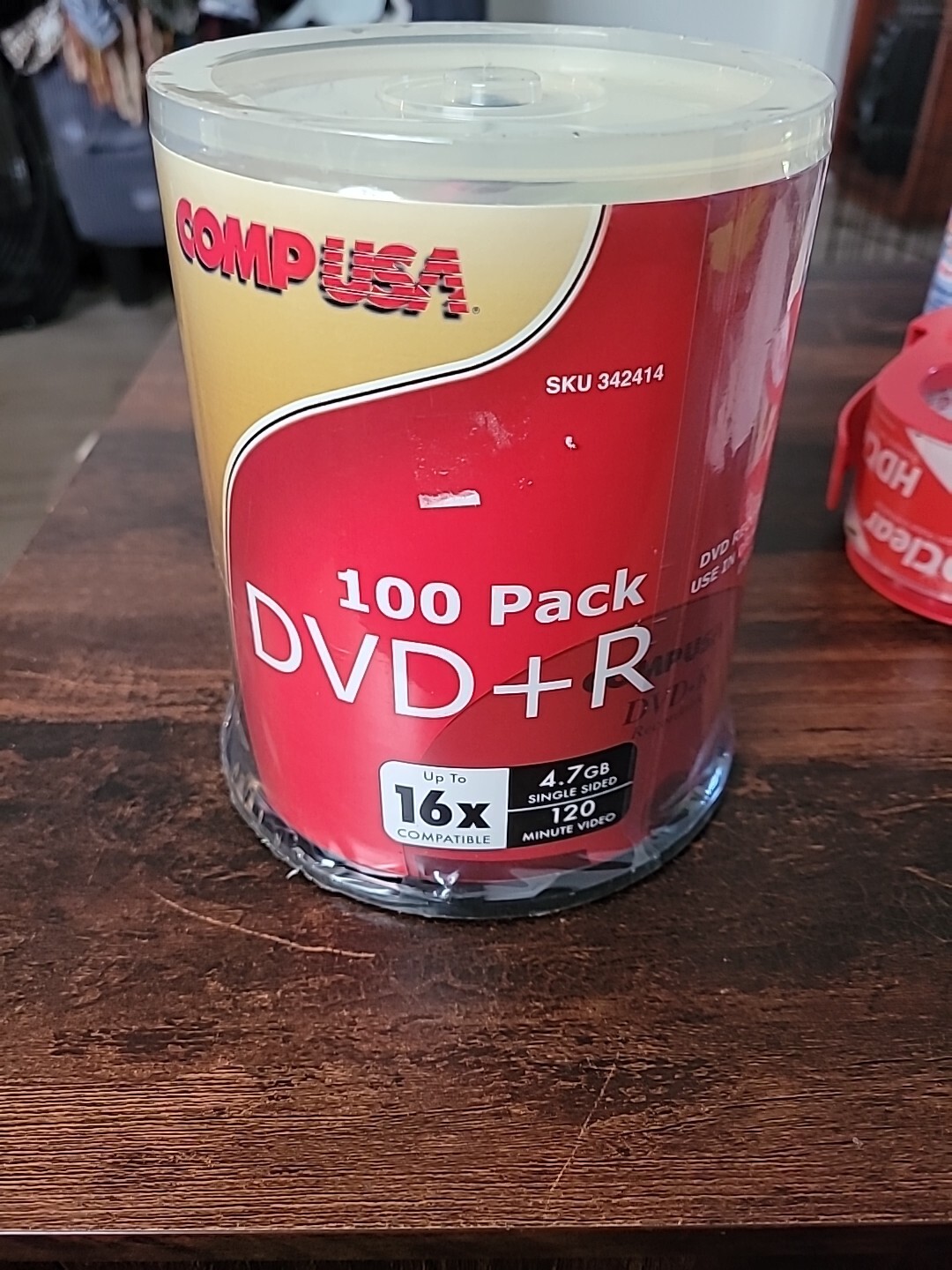 Comp USA 100 Pack DVD+R 16x 4.7GB 120 Minute Video Discs - New