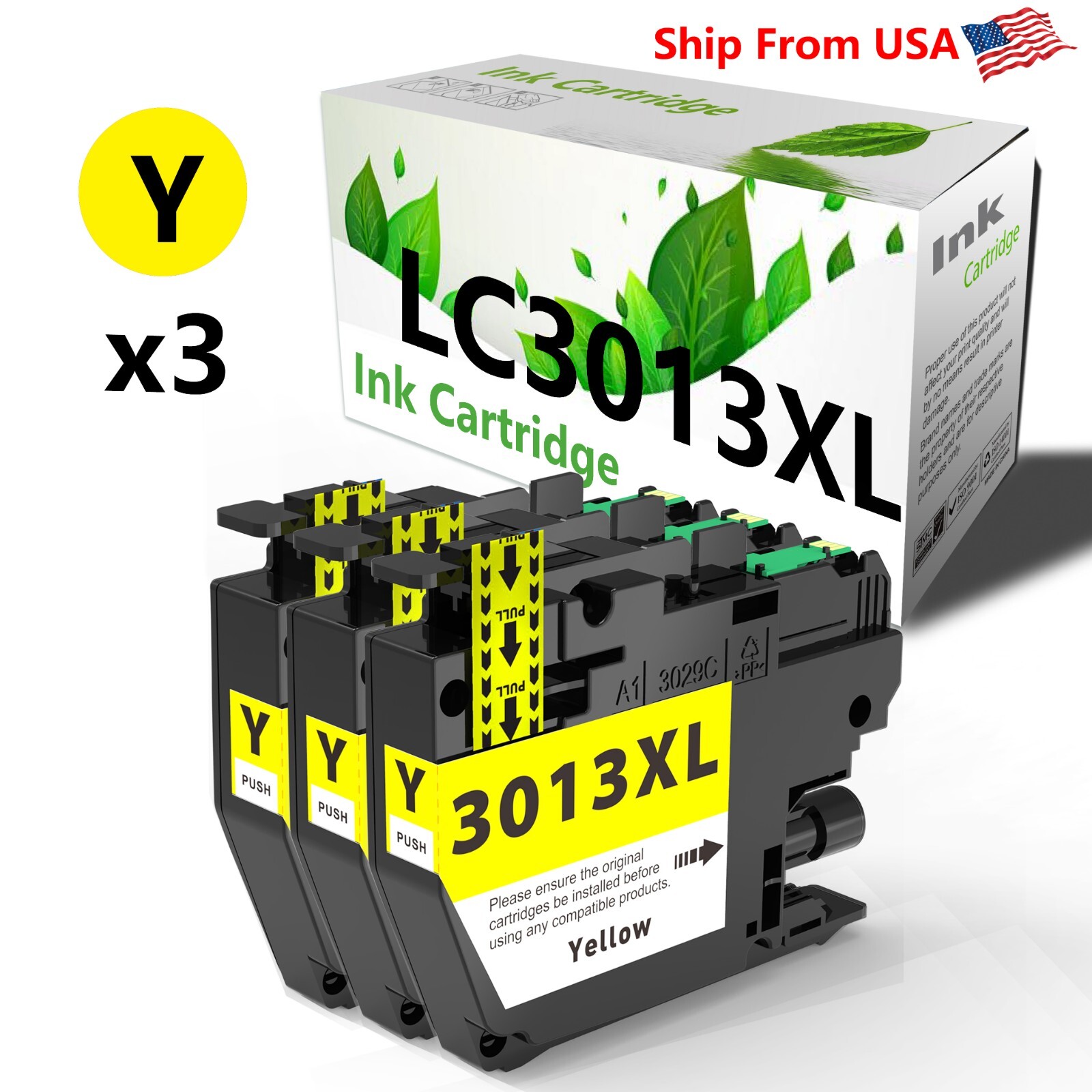 3P Compatible Brother LC3013 Yellow Ink Cartridge LC3013XL for MFCJ690DW J895DW