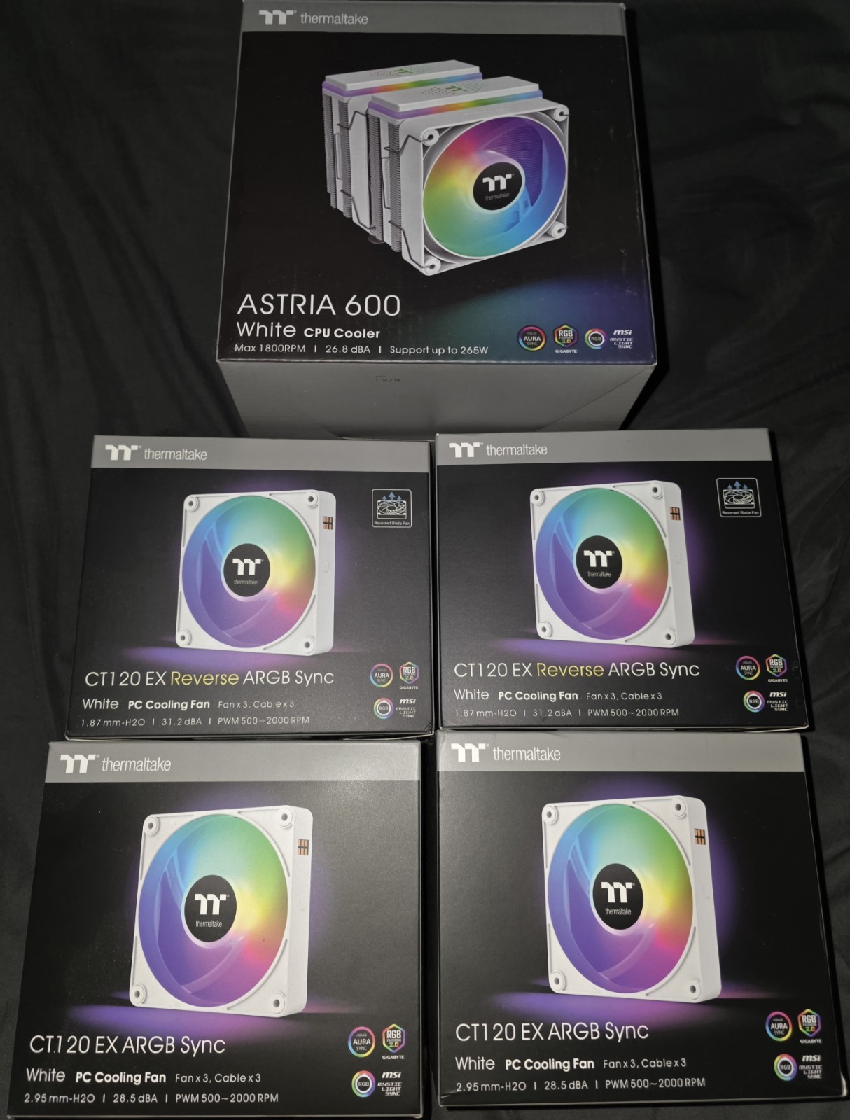 Thermaltake White Ct120 Ex Fan Bundle W/ Astria 600 Air Cooler