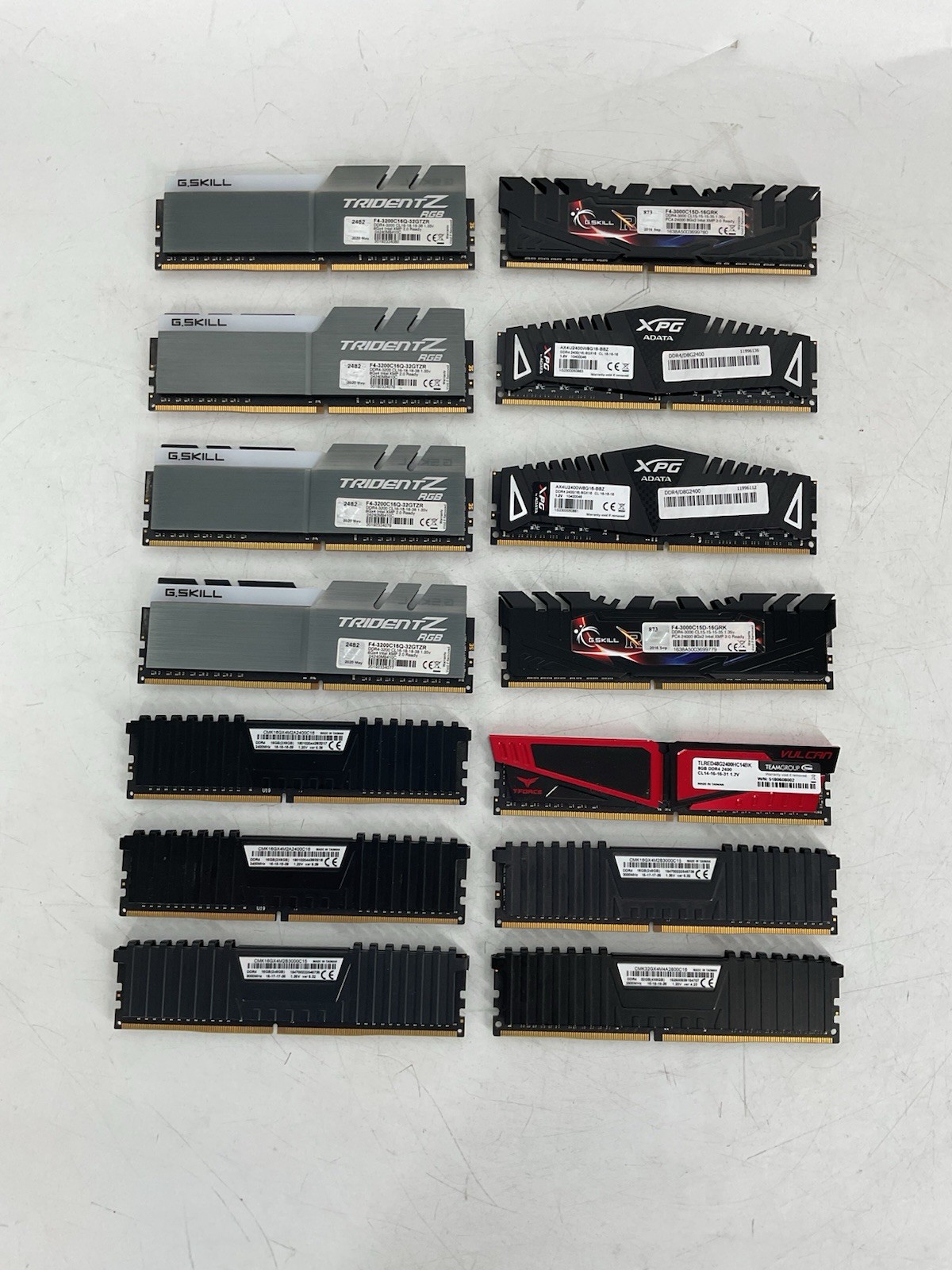 Lot of 14 Mixed 8GB DDR4 Shielded RAM Desktop Mixed Brands & Speeds - All Tested