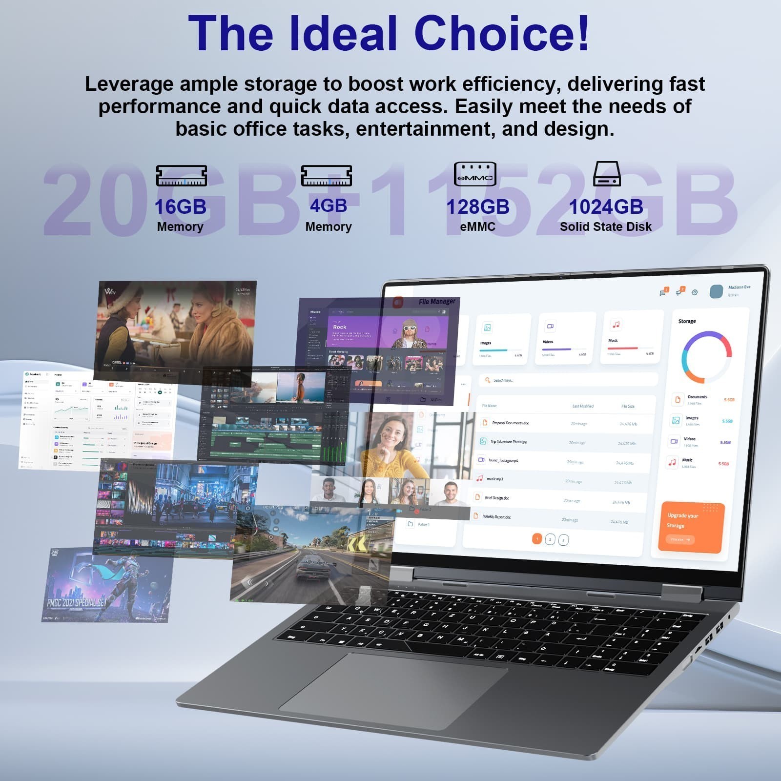 2026 Jumper 2-in-1 16" Laptop Tablet Touchscreen 20GB RAM 1152GB SSD Windows 11