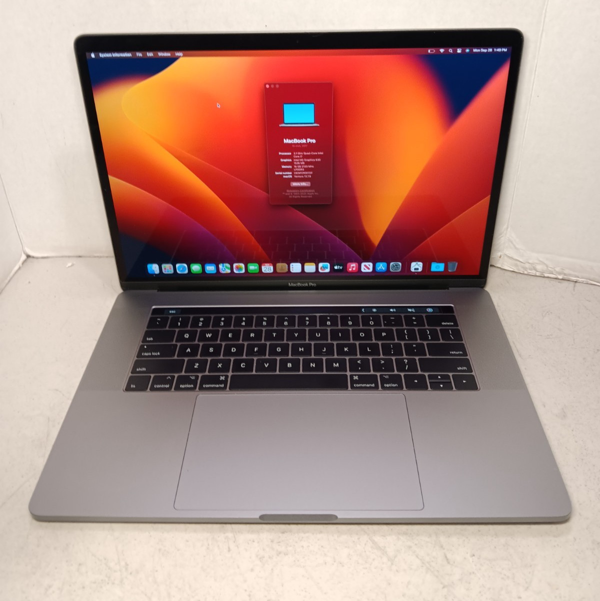 2017 Apple MacBook Pro 15-inch i7 3.1GHz 16GB RAM 1TB SSD Pro 560 #69