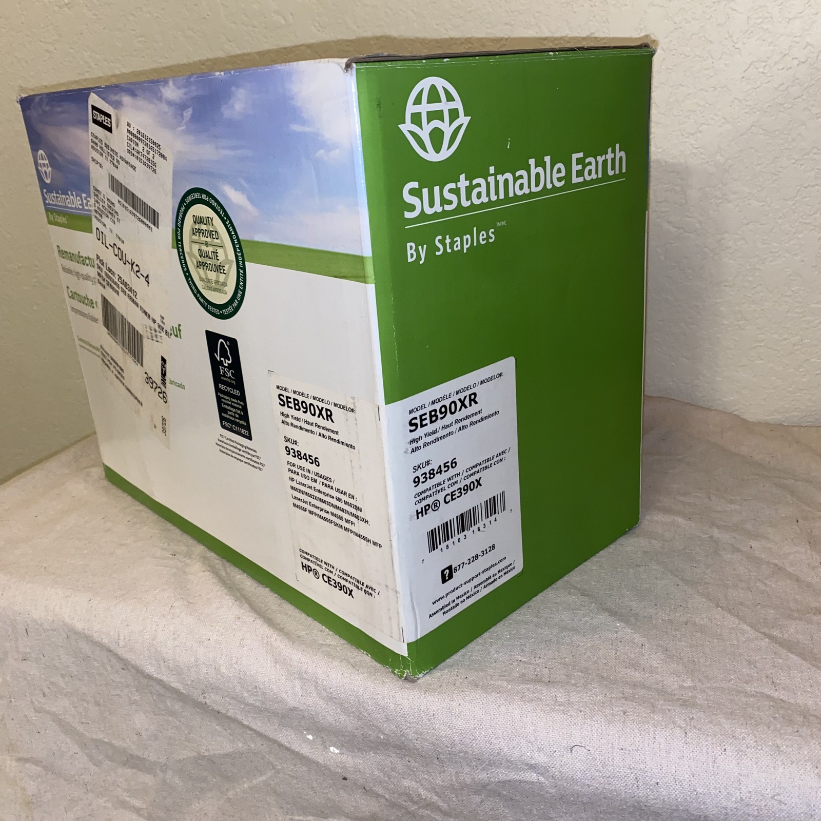 Sustainable Earth by Staples Black toner cartridge (CE390X / SEB90XR)