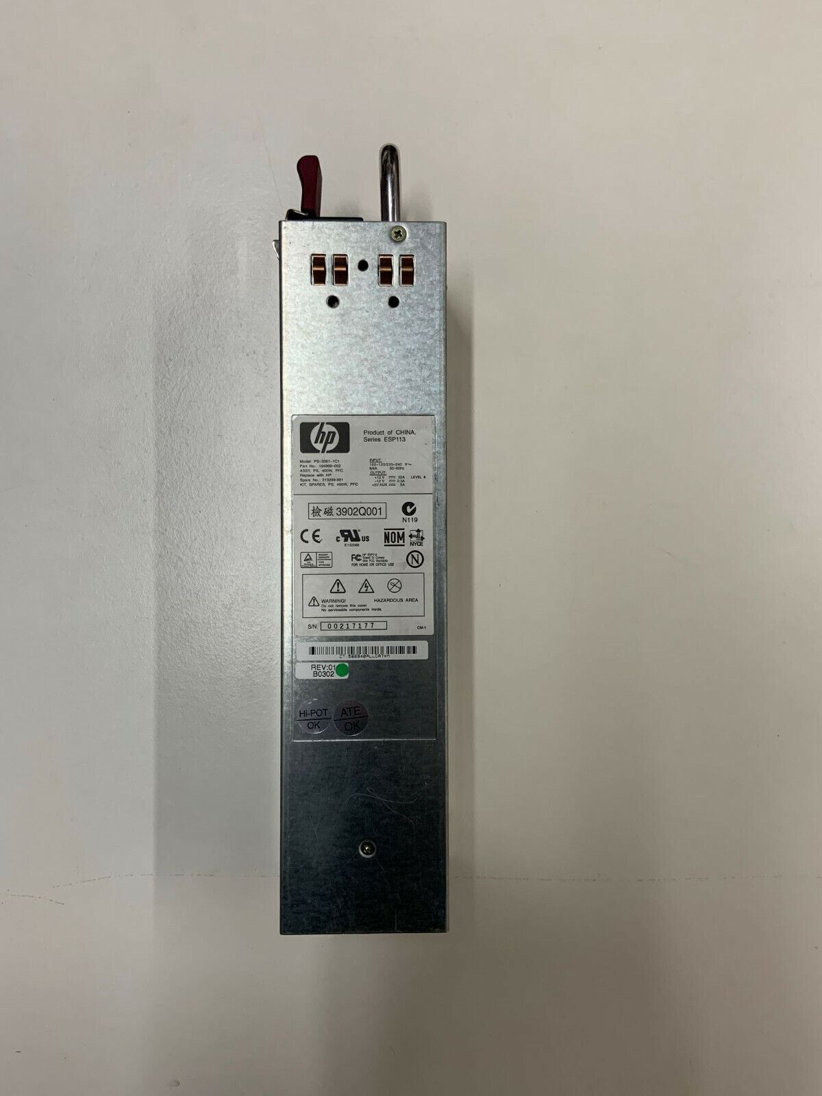 Genuine HP ESP113 Series 400 Watt Power Supply PS-3381-1C1 194989-002 313299-001