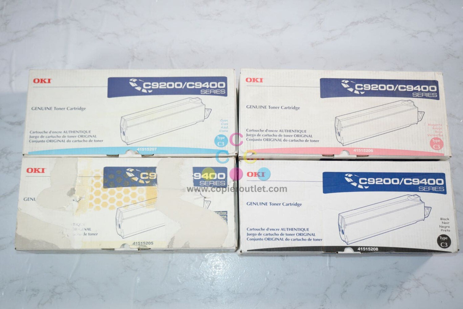 4 Cosmetic OEM Oki C9200,C9400 Series CMYK Toners 41515205,206,207,208