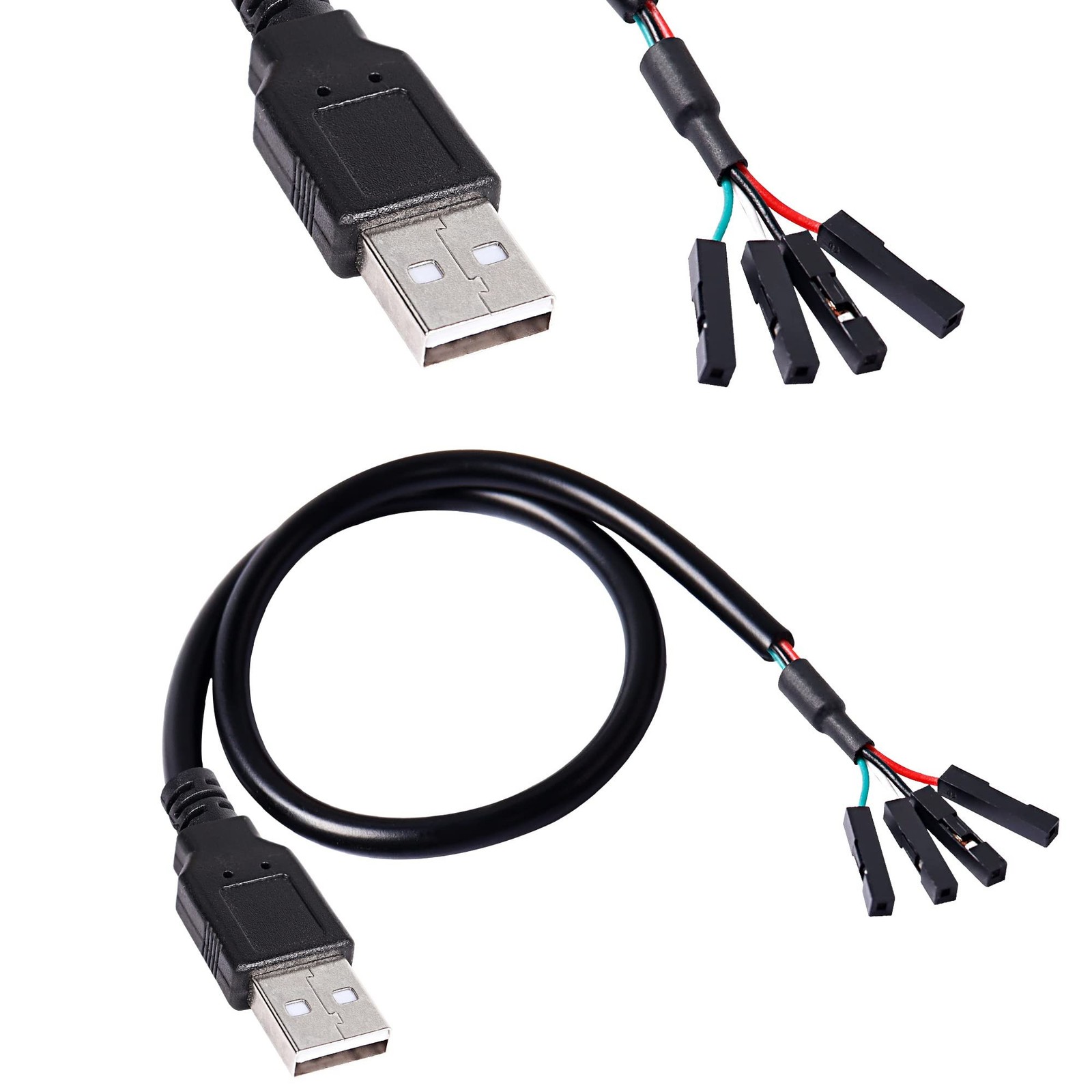 MEIRIYFA USB 2.0 A to USB 4 Pin Dupont Motherboard Header Adapter, USB Male t...