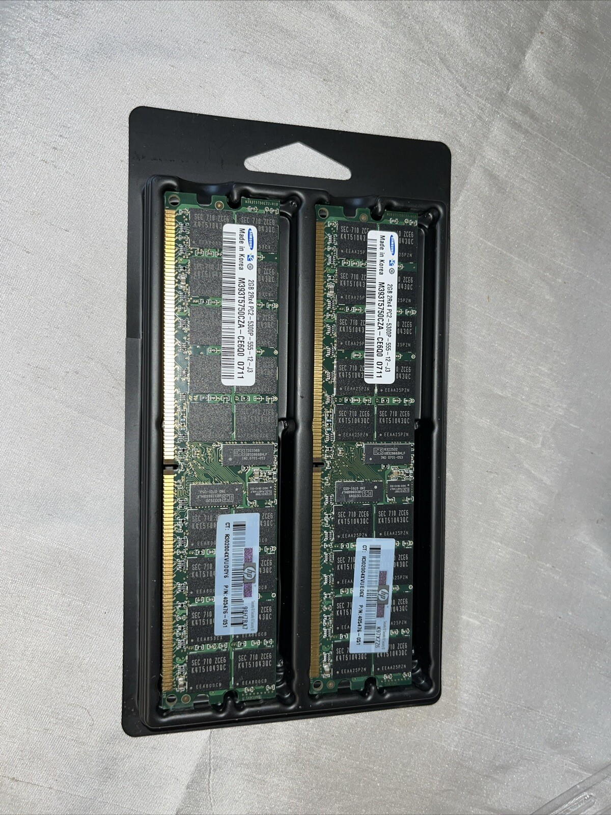 HP 405476-051 2GB PC2-5300P-12-J3 DDR2 Memory Module, Samsung M393T5750Cza-CE6Q0