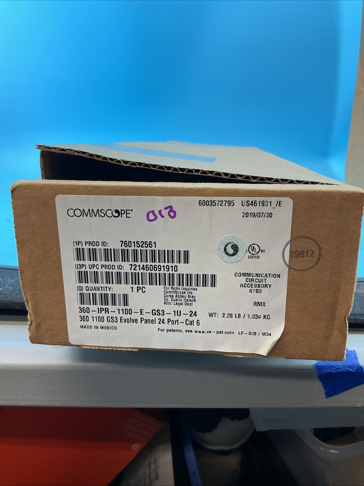 CommScope 760152561 - 360-IPR-1100-E_GS3-1U-24 Evolve Panel 24-port Cat 6