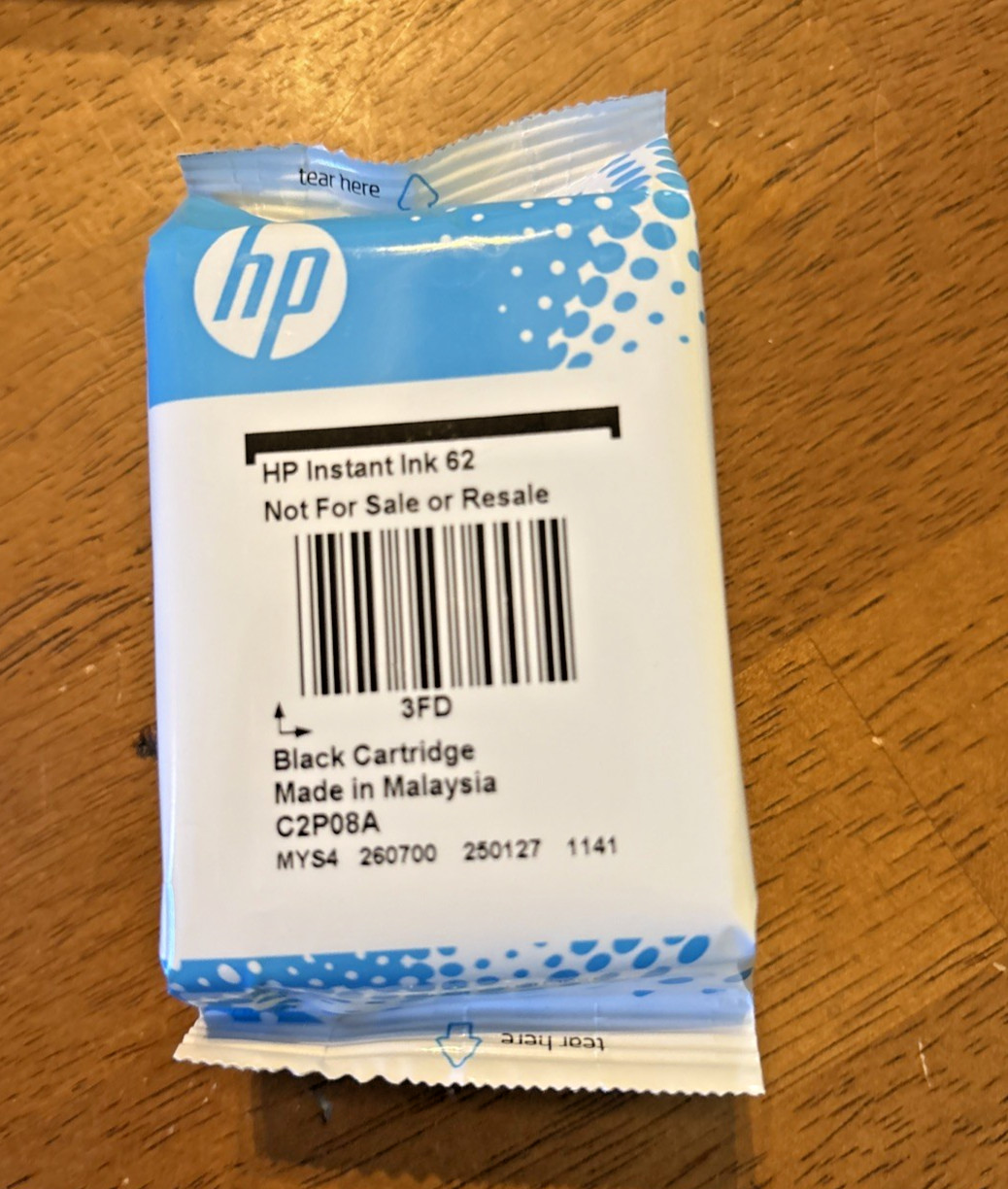 Genuine HP 62 Black Ink Cartridge C2P04A New Sealed for Envy OfficeJet