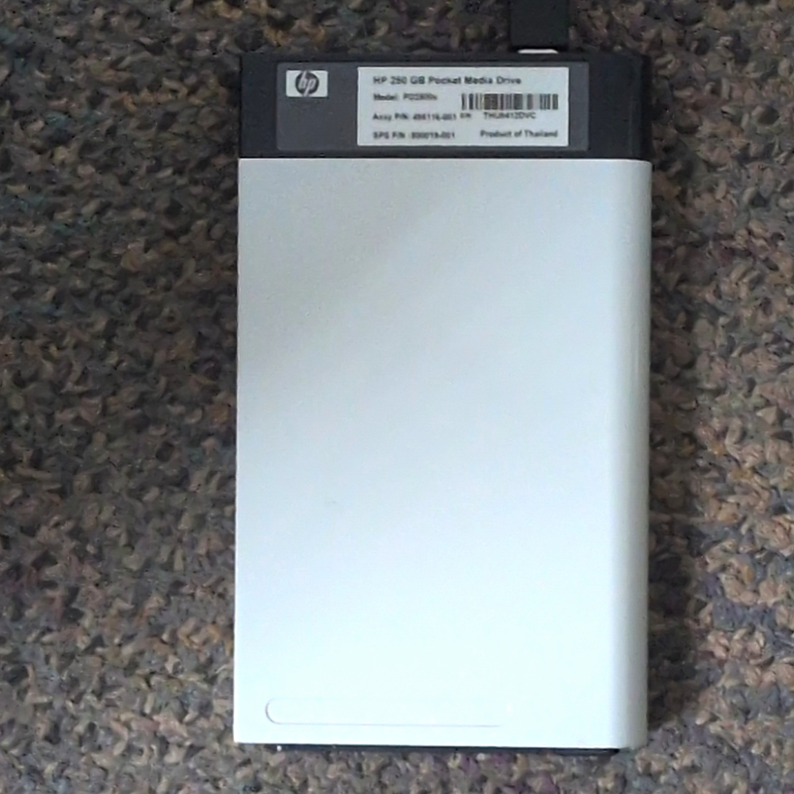 HP 250GB Pocket Media Drive PD2500s 2.5in USB-Powered External HDD Silver