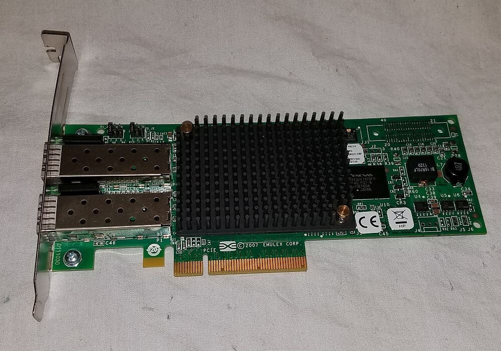 HP Emulex LPE12002 82E Dual Port Host Bus Adapter High Profile P/N: 697890-001