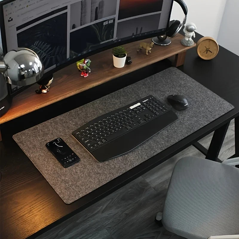 Large Wool Felt Desk Mat Mouse Pad Non-Slip Gaming Keyboard Desk Protector