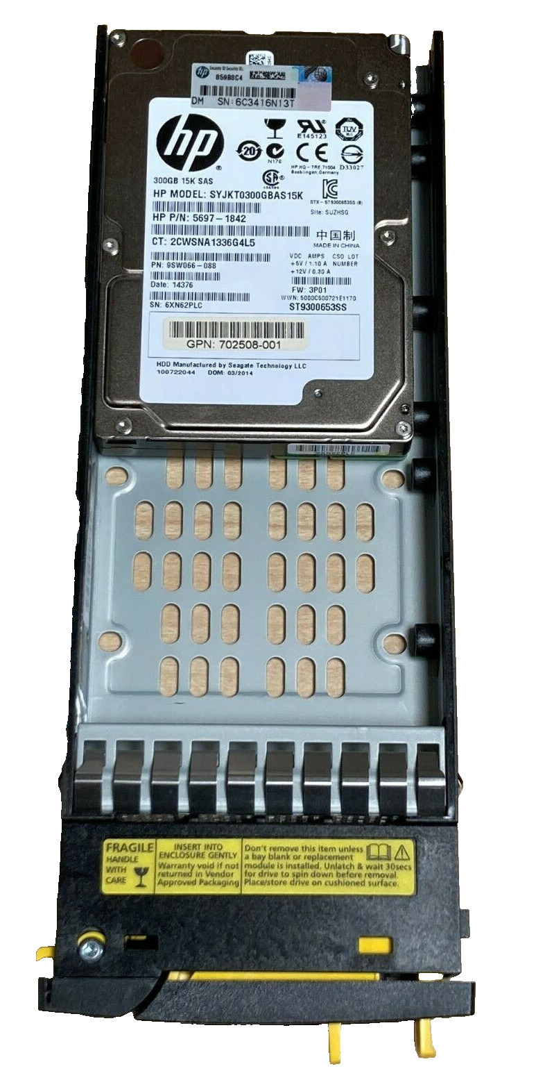 5697-1842 QR492A HPE 3PAR M6710 300GB 15K 6G SFF 2.5'' SAS HDD HARD DRIVE