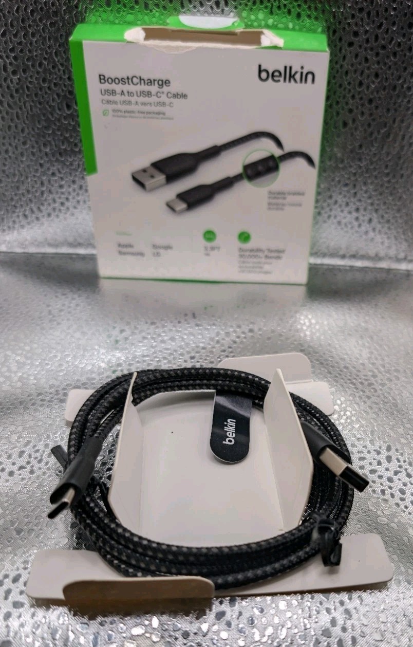 Belkin USB-A to USB-C Cable Black Braided Cable 3.3FT,