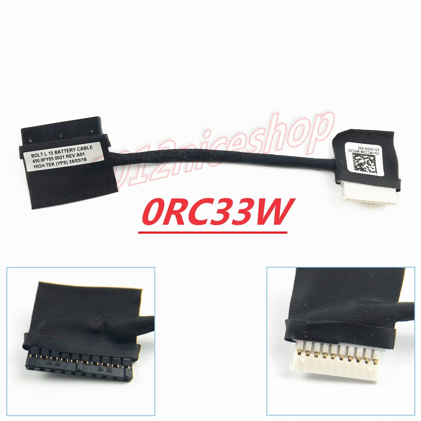 OEM 0RC33W Battery Cable Wire For Dell BOLT L15 Latitude 3500 450.0FY05.0021 CN