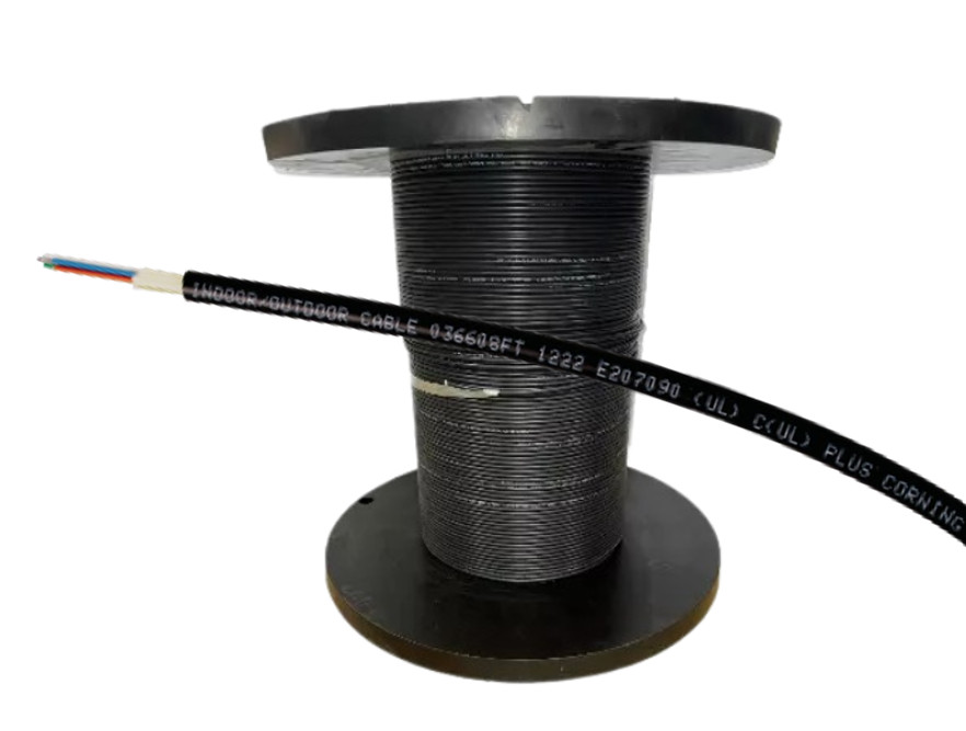 6 Strand Indoor/Outdoor SMF-28 Corning Glass Fiber Optic Cable Plenum - 1000 ft