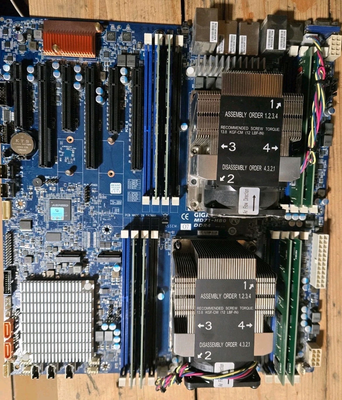 GIGABYTE MD71-HB0 Rev. 1.1 Dual Xeon Server Motherboard Combo – Tested Working