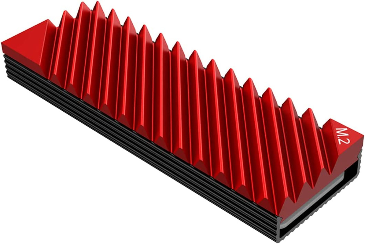 M.2 SSD Heatsink Cooler with Thermal Pad for PC/PS5 - Red Double-Sided