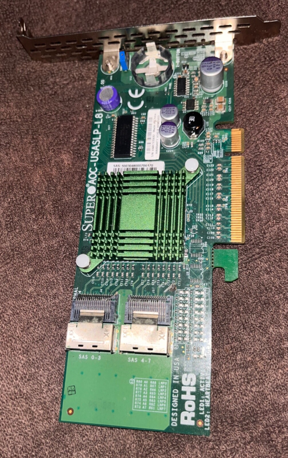 AOC-USASLP-L8I SUPERMICRO 8-PORT 3Gb/s SAS PCI-E RAID ADAPTER P