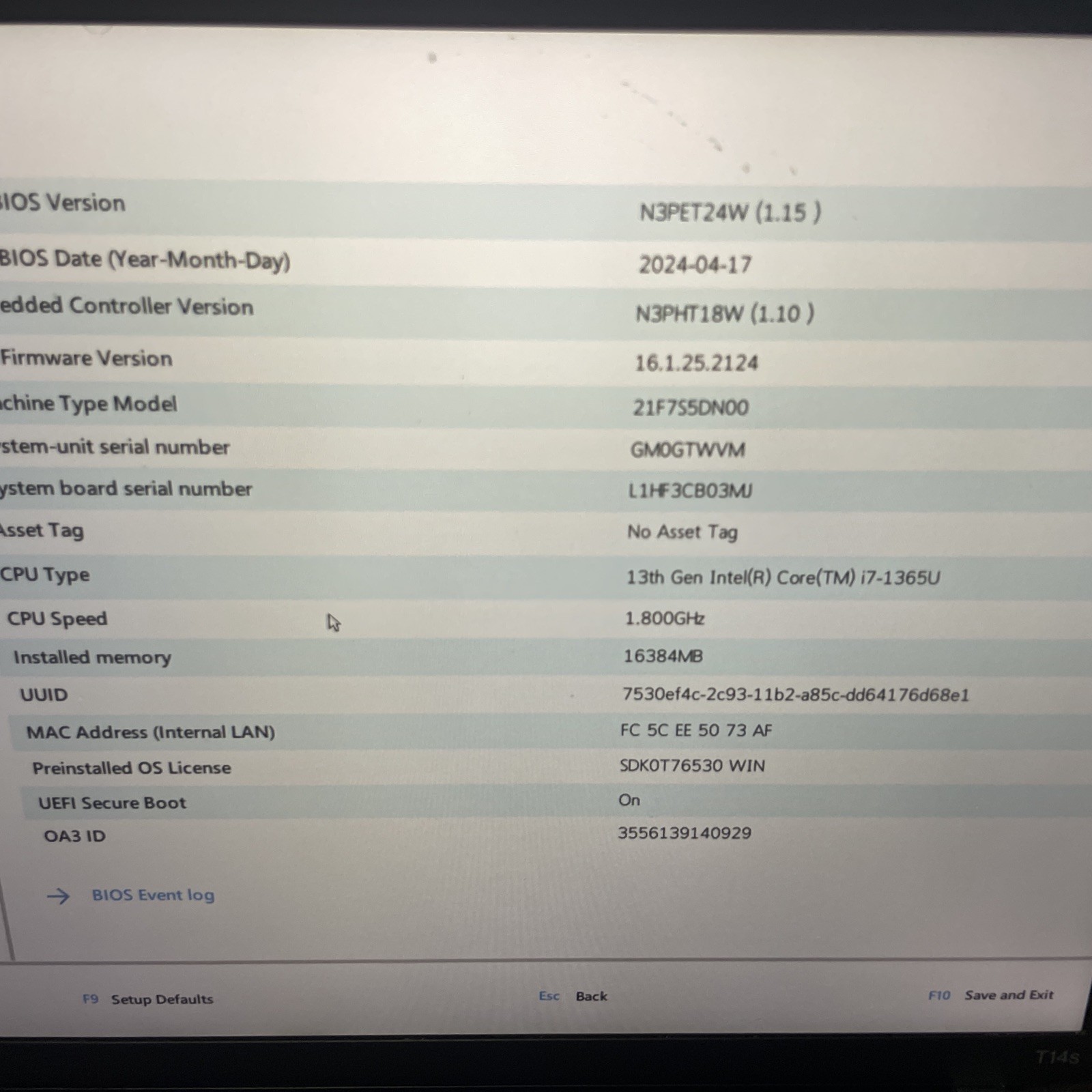 A lot of 3 Lenovo ThinkPad T14s Gen 4 14" i7 13th gen 16GB RAM 512GB SSD Laptop