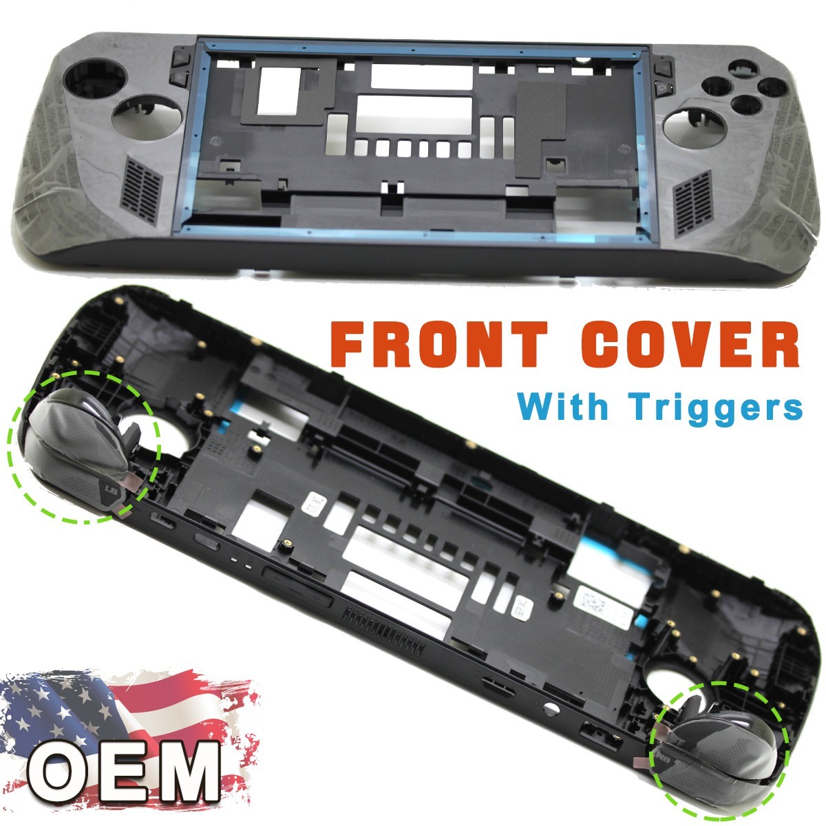 OEM Front LCD Housing Cover +LB RB Key Button Trigger For ASUS ROG Ally X (2024)